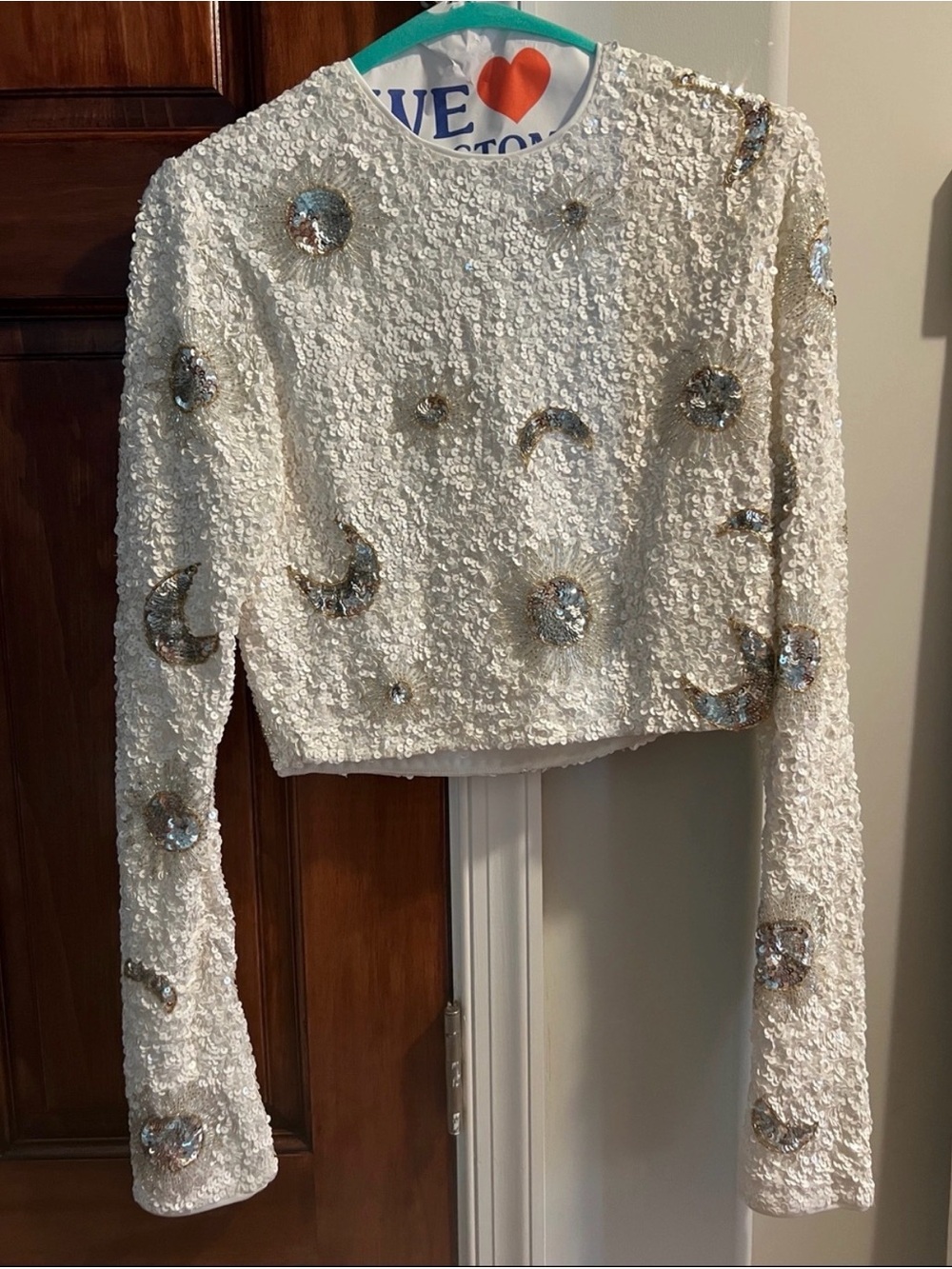 Show Me Your Mumu Last Call Top ~ White Celestial Sequins size Large